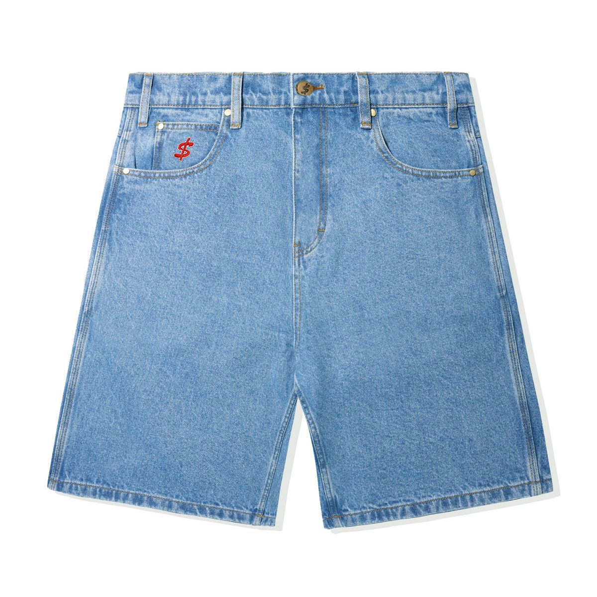 Cash Only Logo Denim Shorts Washed Indigo