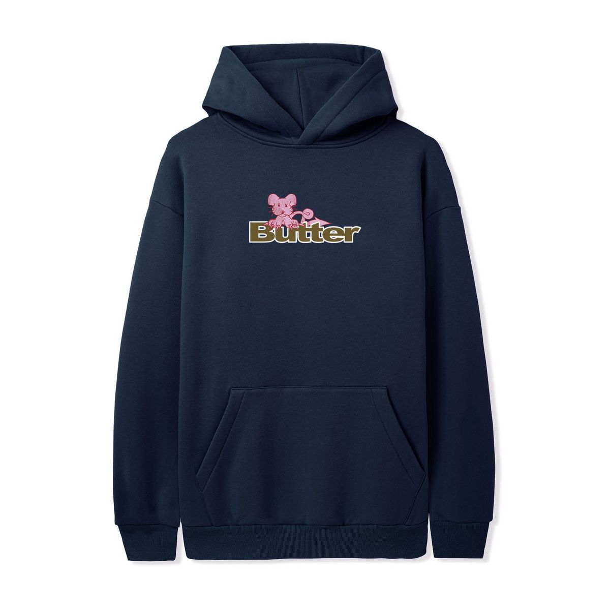 Butter Rat Logo Pullover Hood Navy