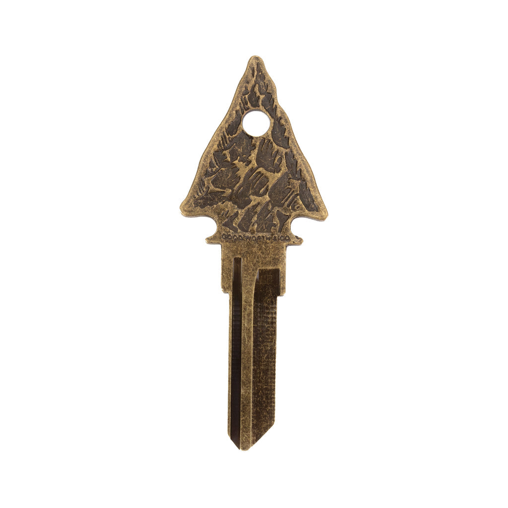 Good Worth + Co. Arrowhead Key Antique Brass