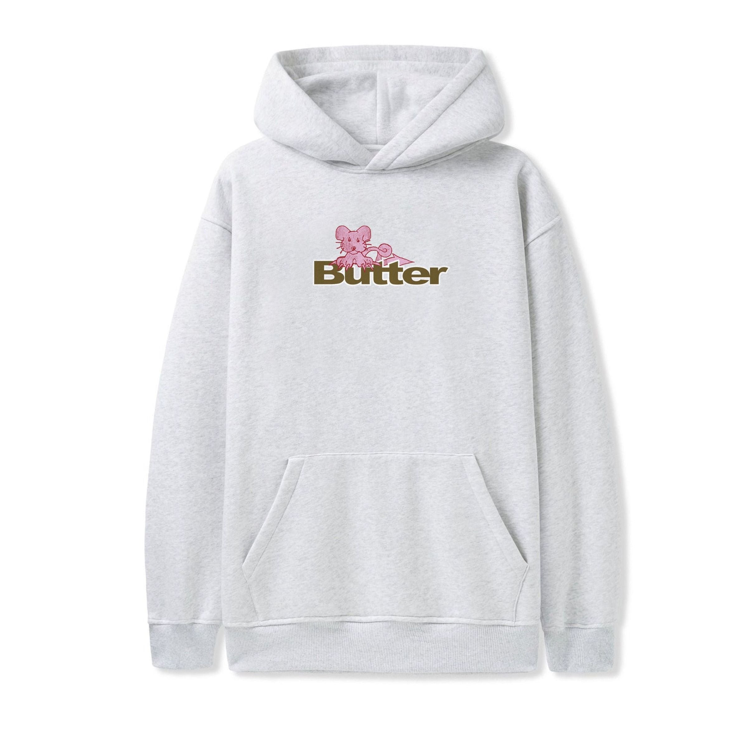 Butter Rat Logo Pullover Hood Ash