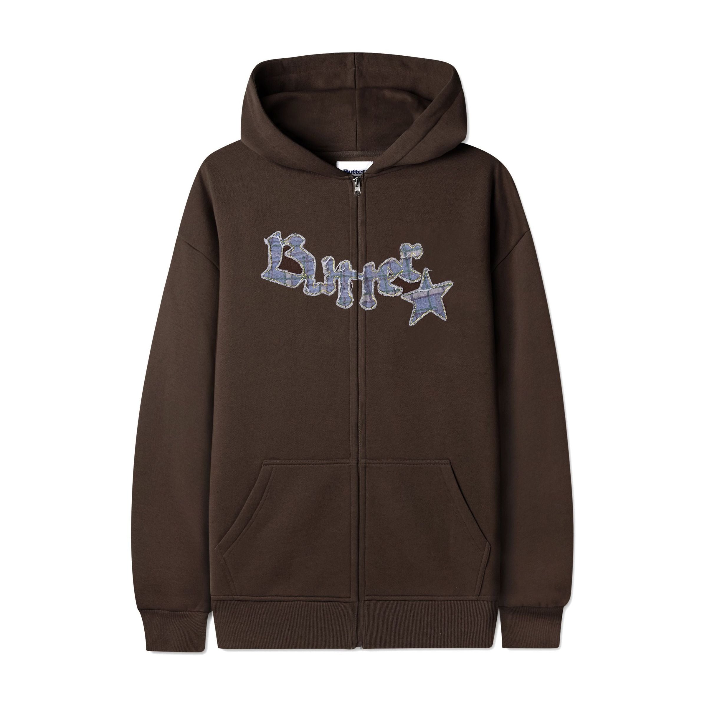 Butter Edge Applique Zip-Thru Hood Brown