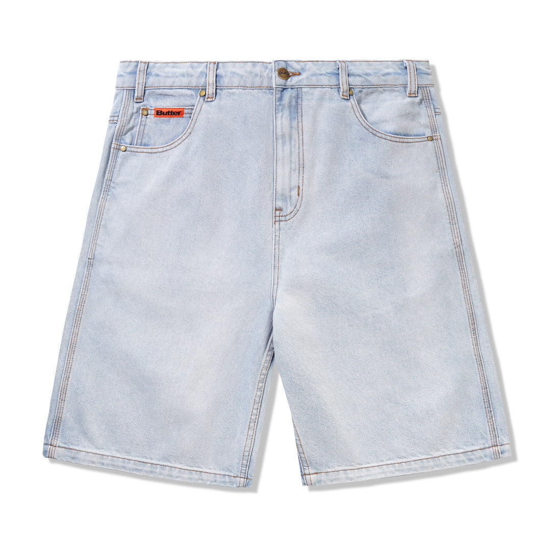 Butter Goods Baggy Denim Shorts Light Blue