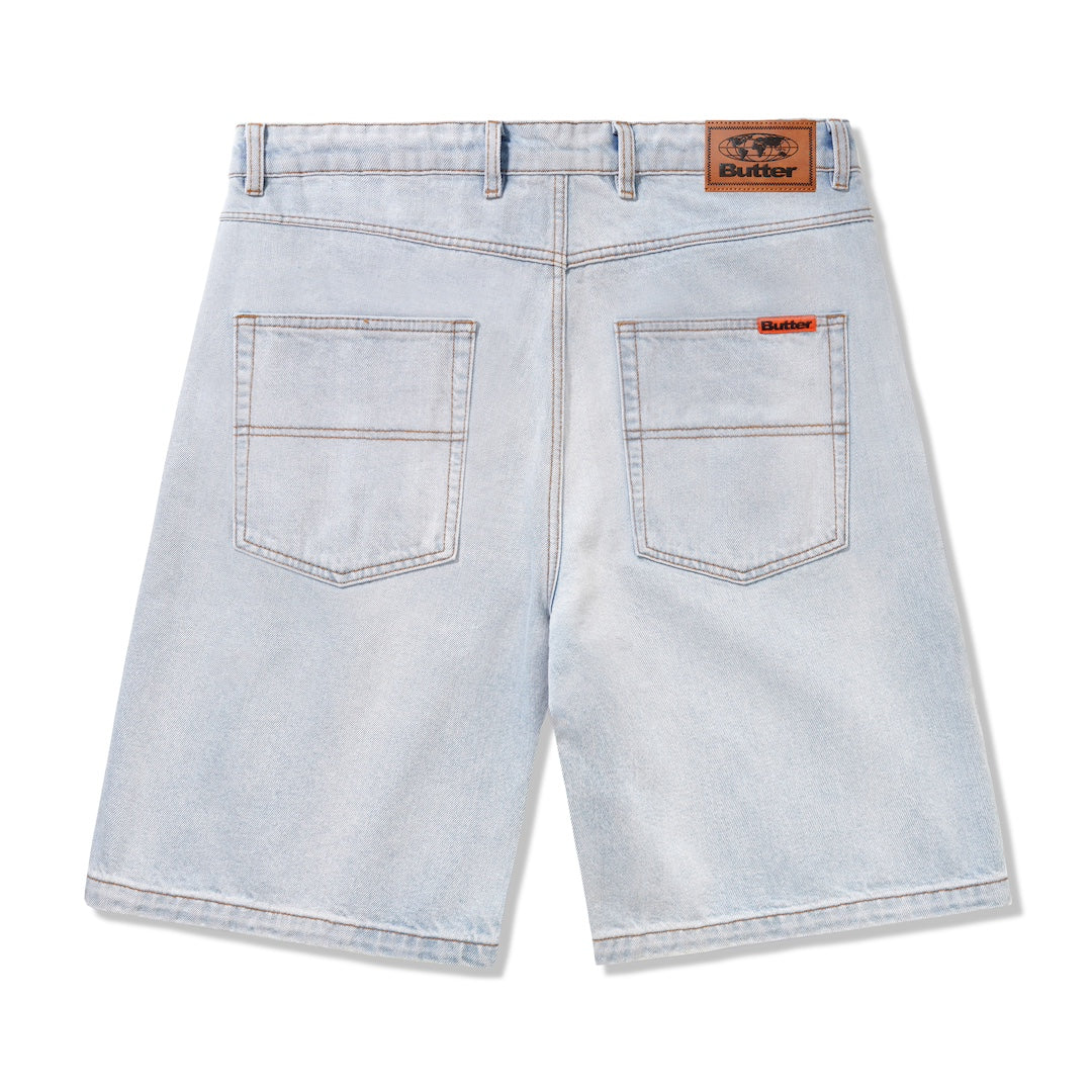 Butter Goods Baggy Denim Shorts Light Blue