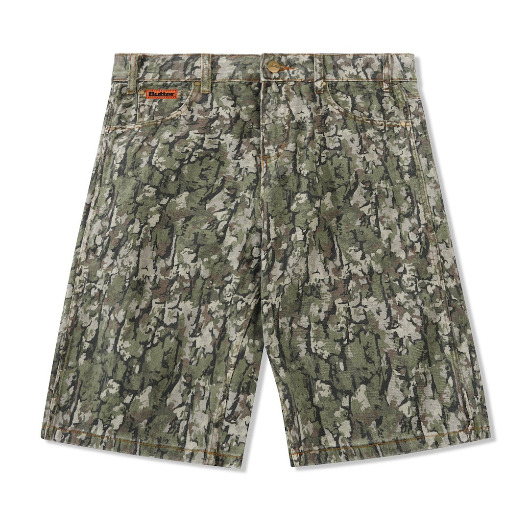 Butter Goods Bark Camo Denim Shorts Army