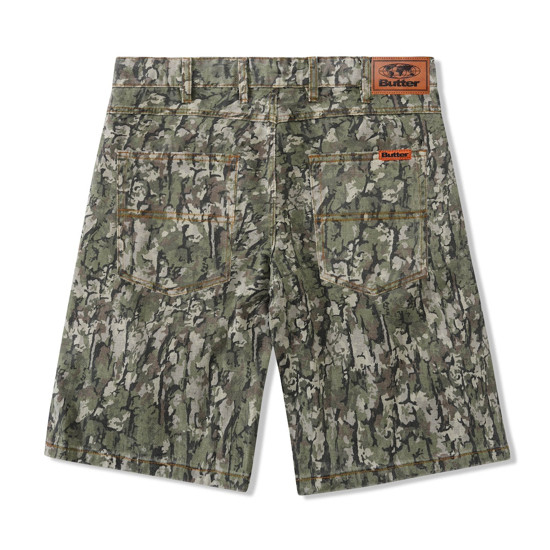 Butter Goods Bark Camo Denim Shorts Army