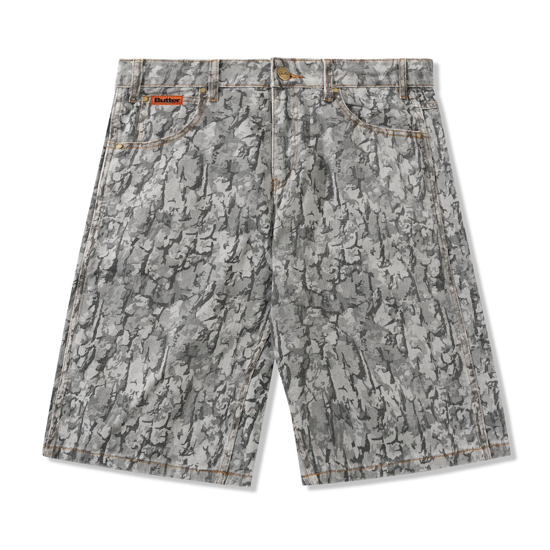 Butter Goods Bark Camo Denim Shorts Black