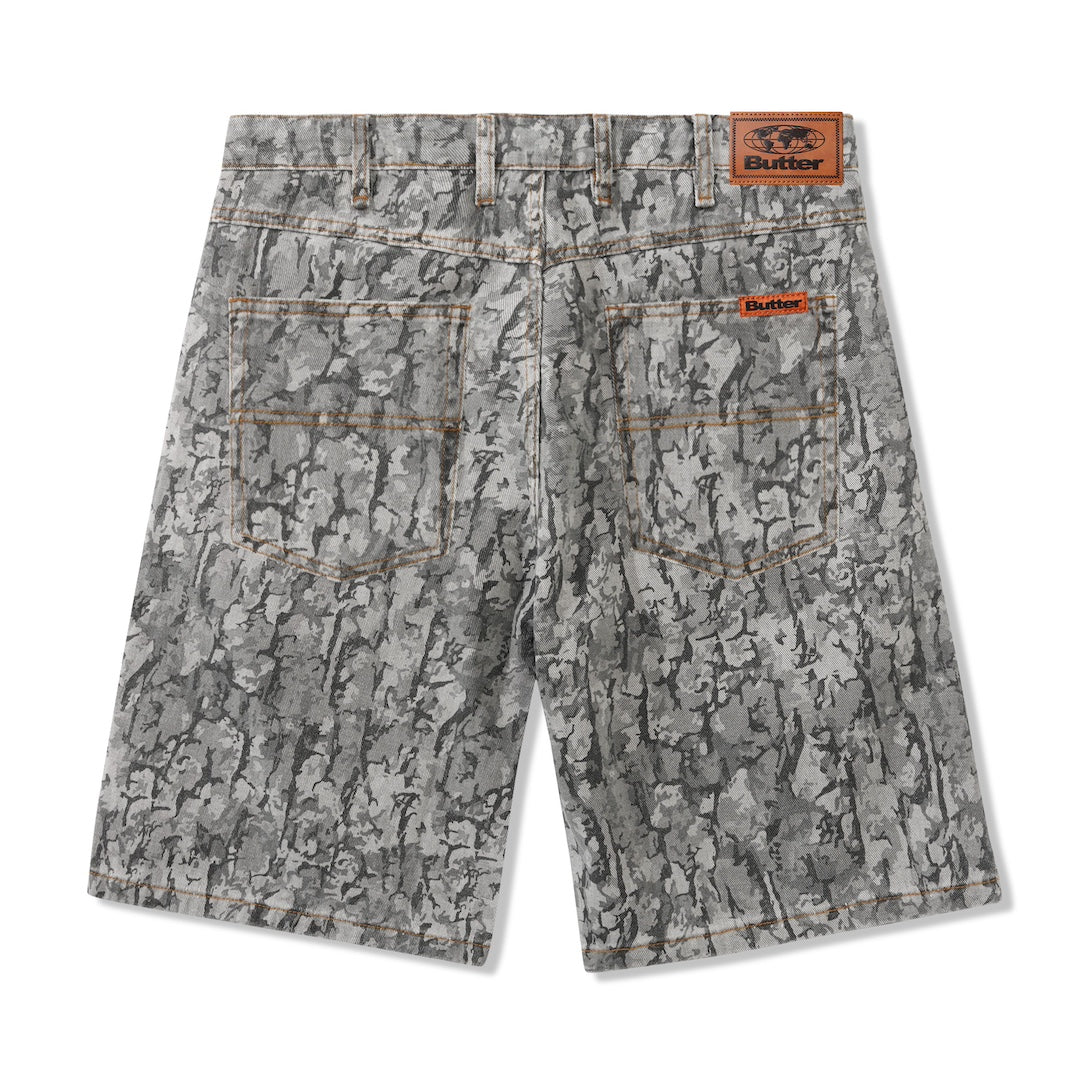 Butter Goods Bark Camo Denim Shorts Black