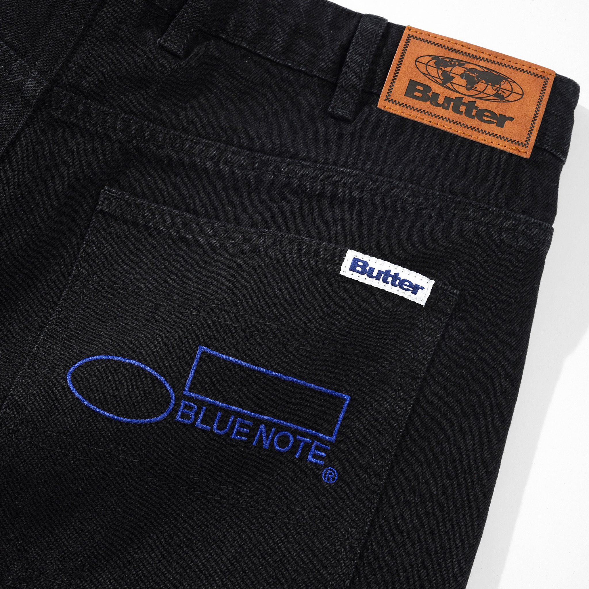 Butter Goods x Blue Note Pleated Denim Jeans Washed Black