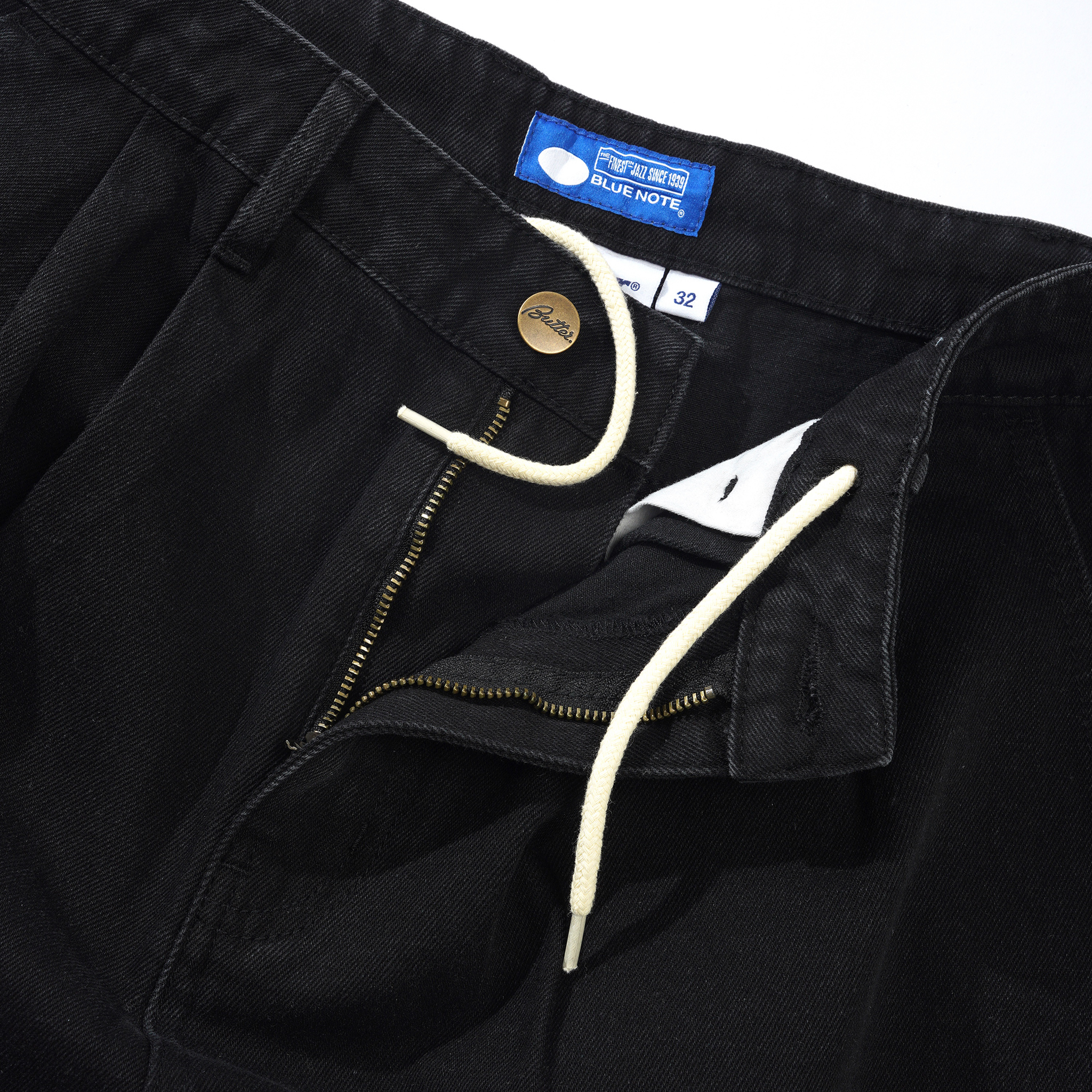 Butter Goods x Blue Note Pleated Denim Jeans Washed Black