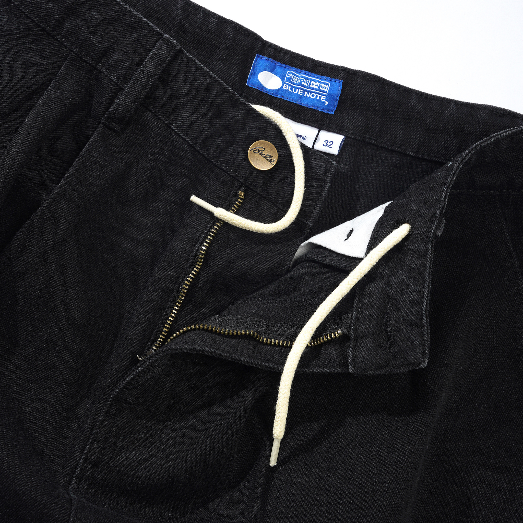 Butter Goods x Blue Note Pleated Denim Shorts Washed Black