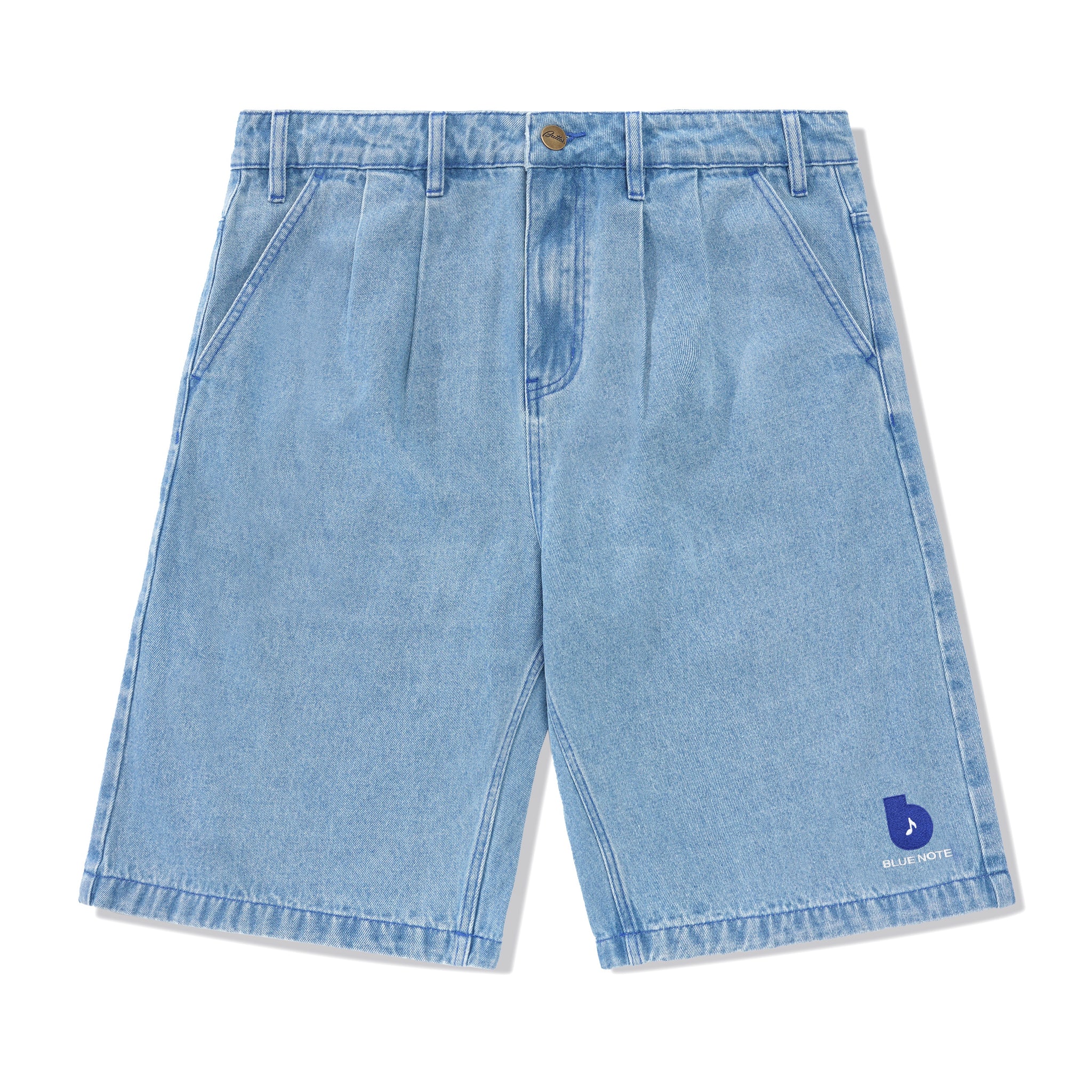 Butter Goods x Blue Note Pleated Denim Shorts Washed Indigo