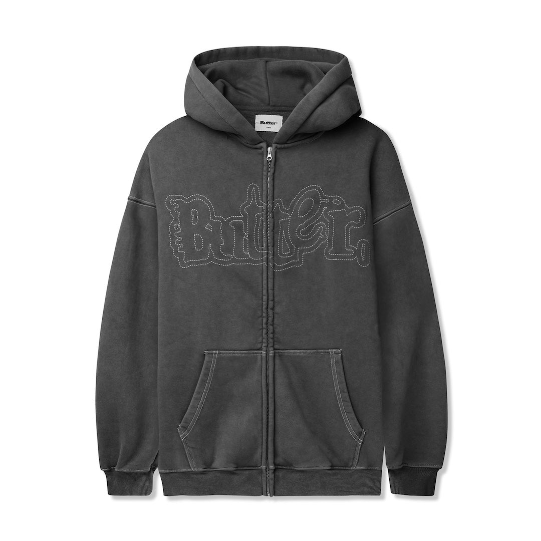 Butter Goods Breakdown Zip-Thru Hood Washed Black