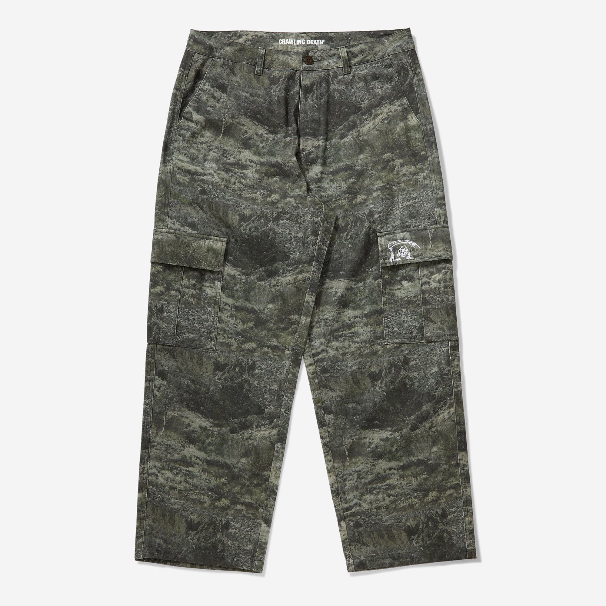 Crawling Death Reaper Logo Cargo Pants Camo