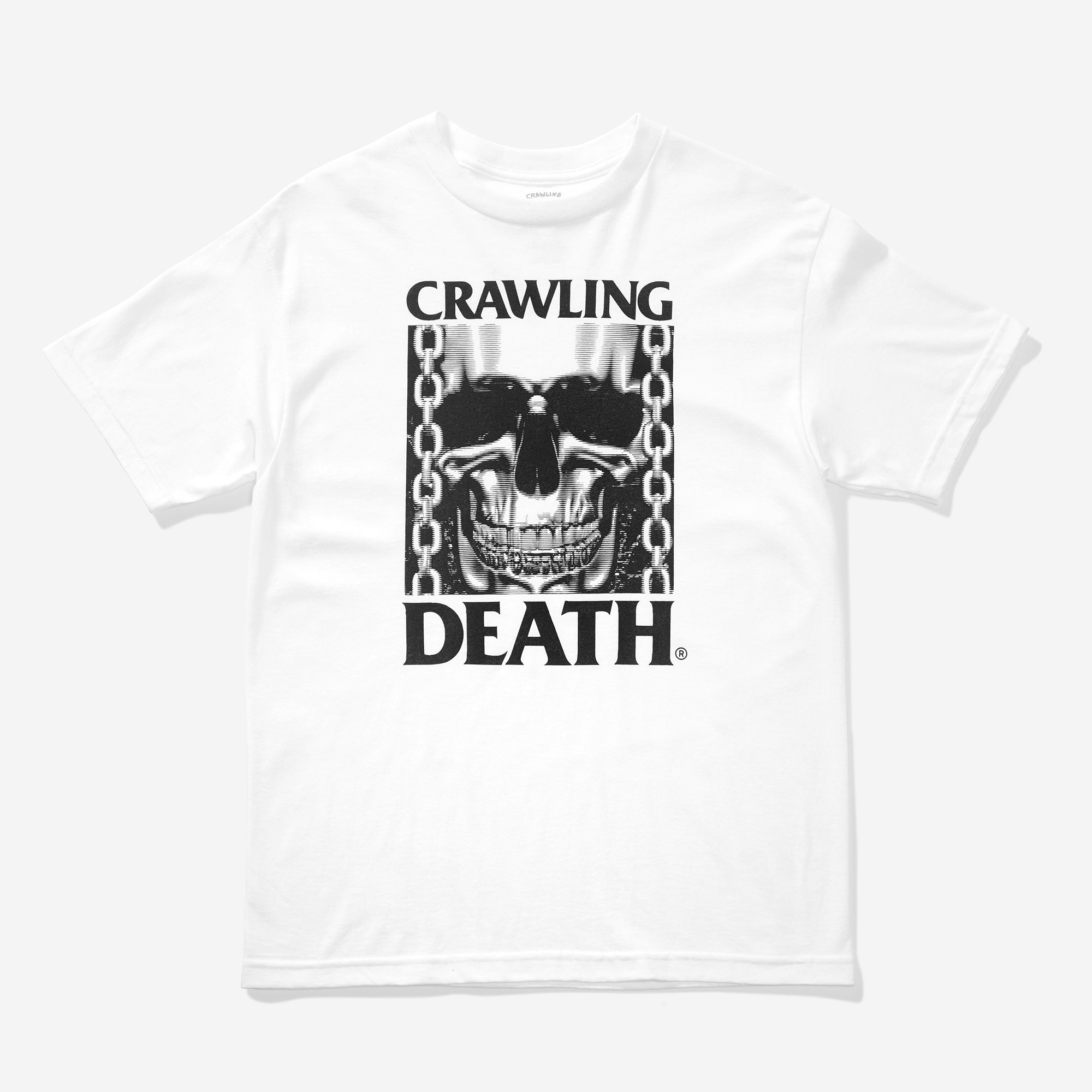 Crawling Death TV Skull T-Shirt White