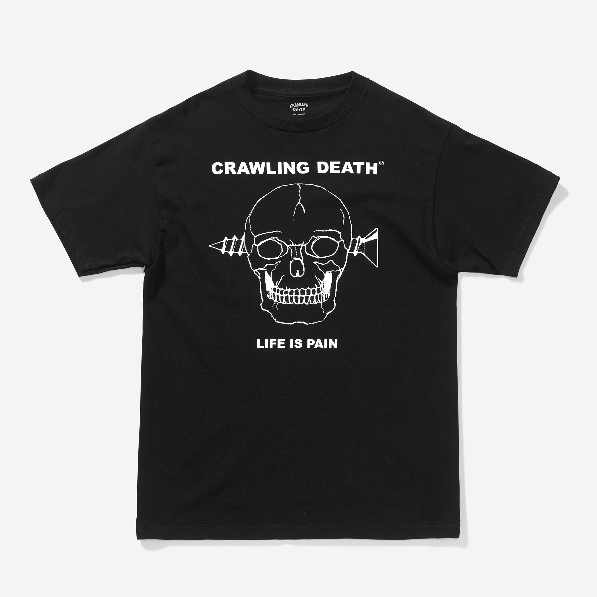 Crawling Death Screw Skull T-Shirt Black