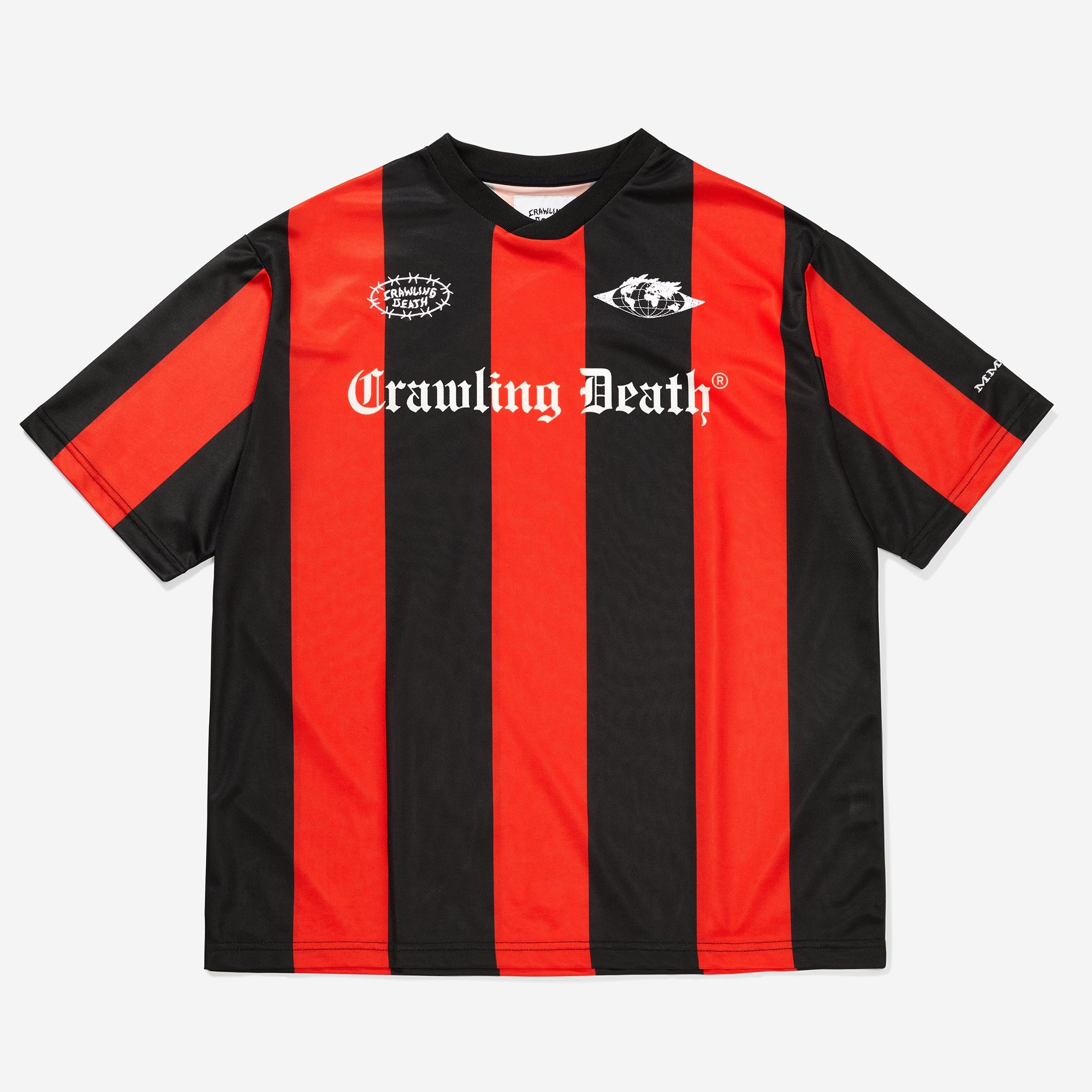 Crawling Death Soccer Jersey Striped Red + Black