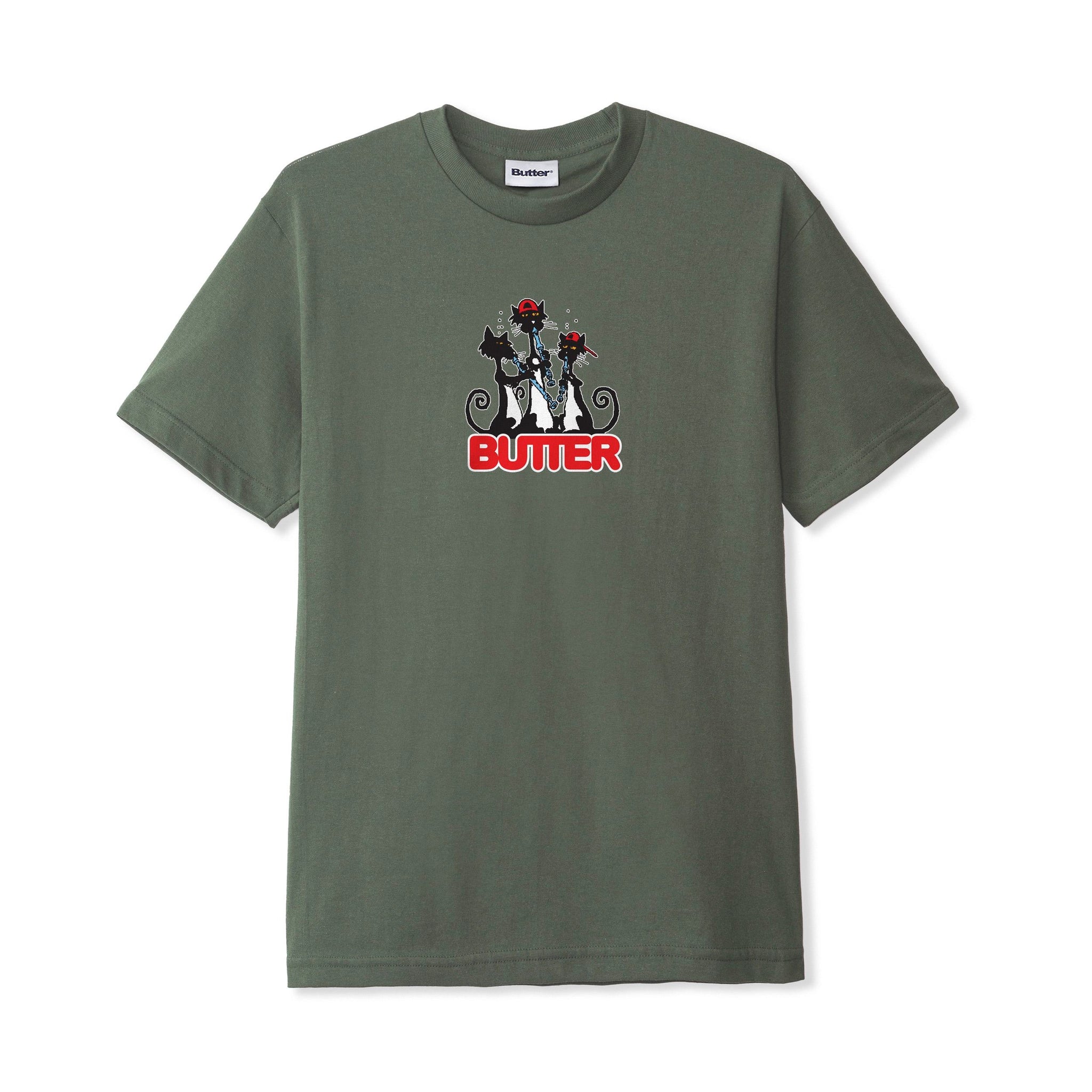 Butter Goods Cats Tee Army