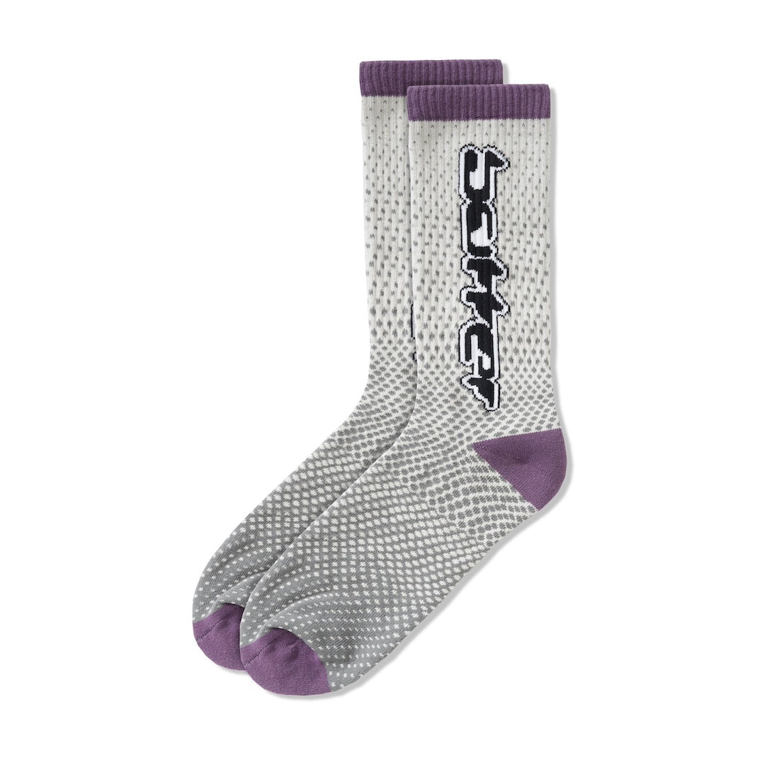 Butter Goods Corrosive Socks Grey + Purple