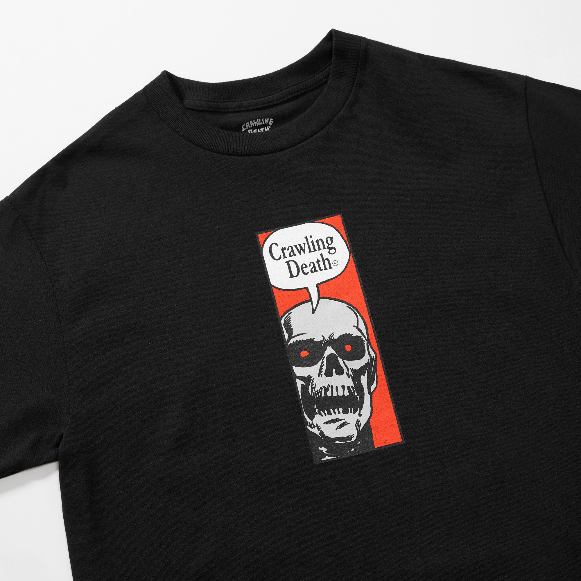 Crawling Death Comic Skull Tee Black