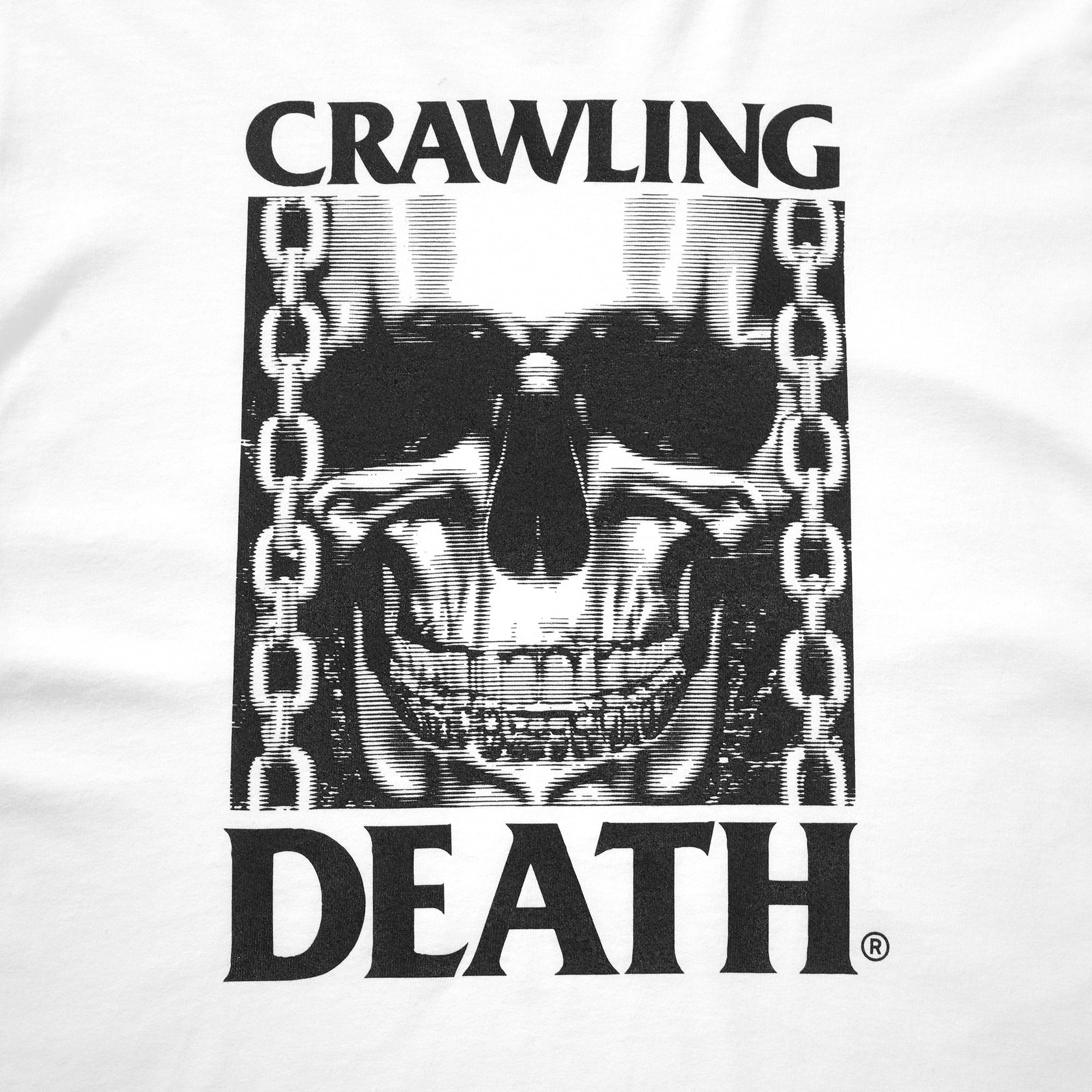 Crawling Death TV Skull T-Shirt White