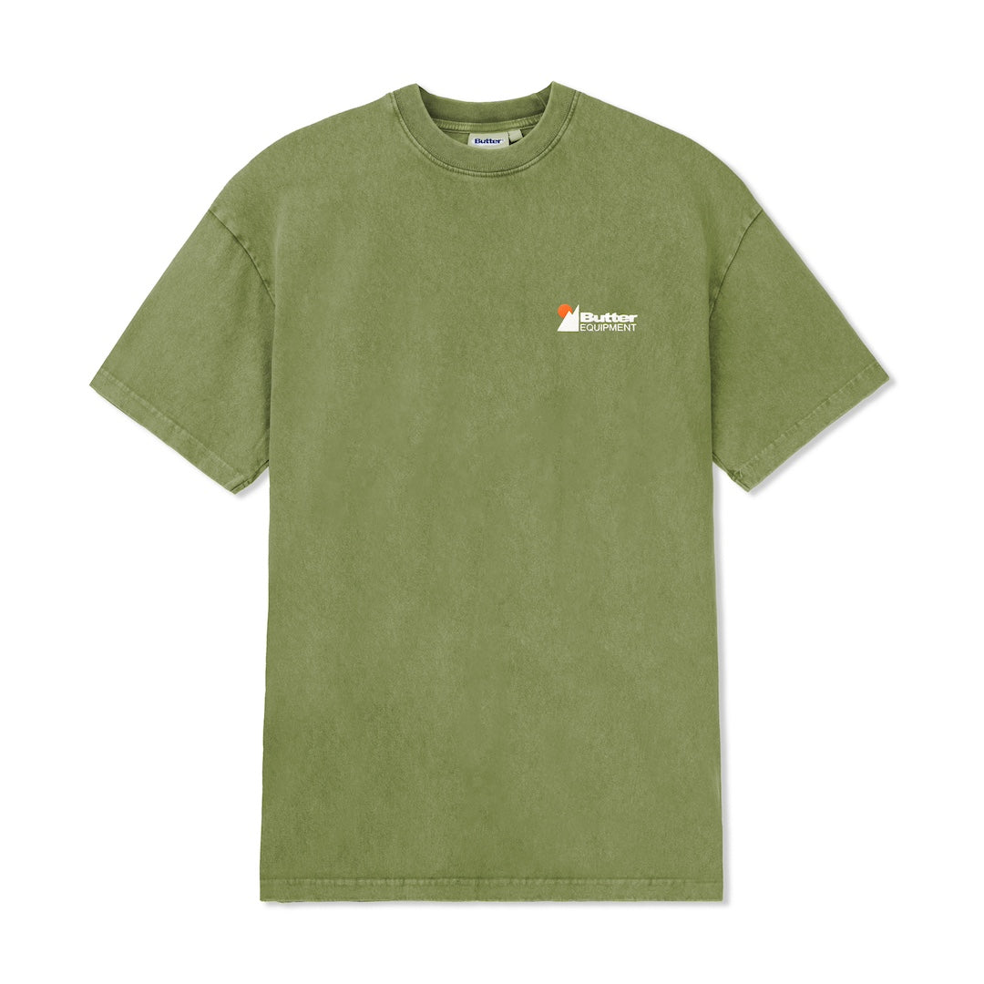 Butter Goods Distressed Pigment Dye Tee Washed Army