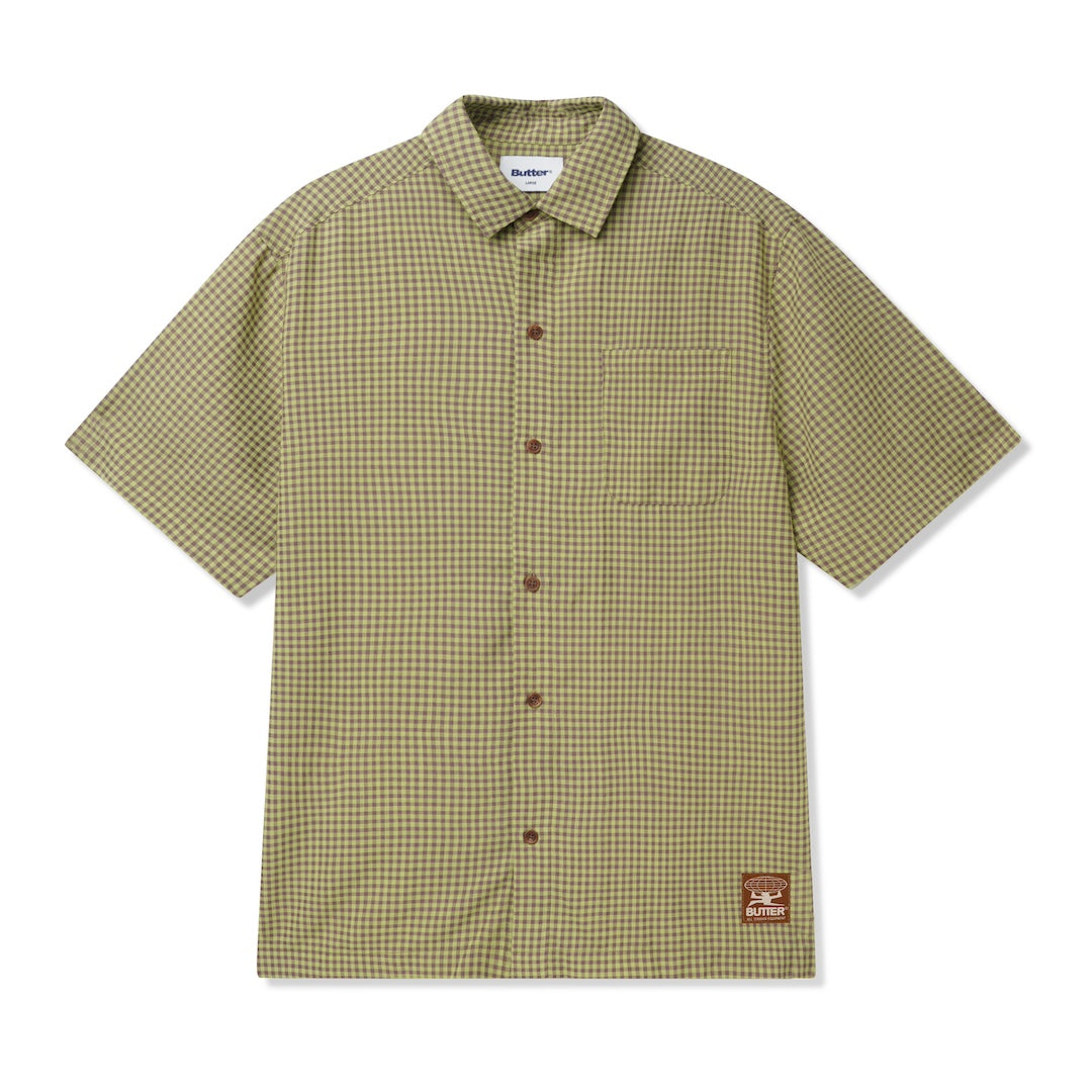 Butter Goods Gingham SS Shirt Lime + Mauve