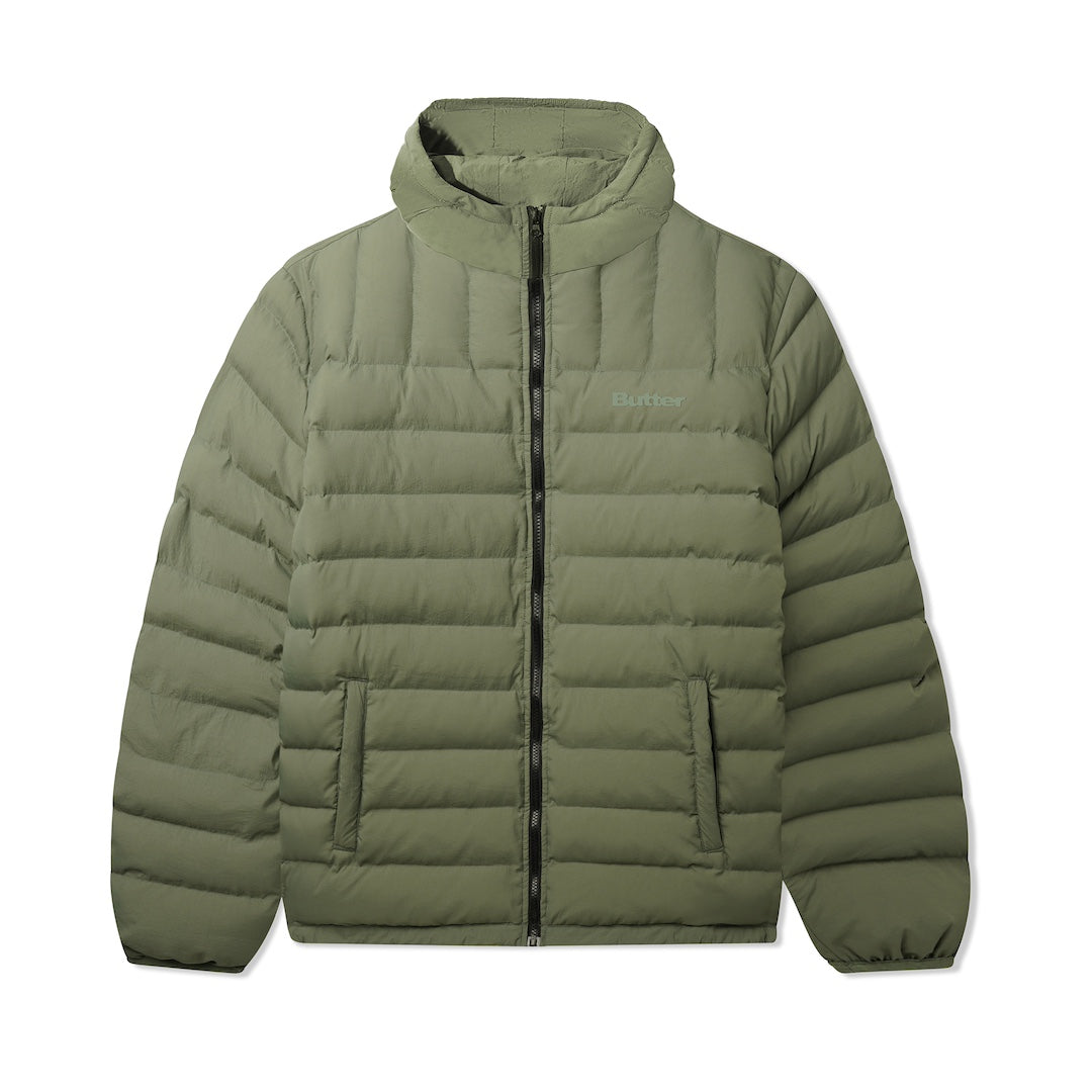 Butter Goods Hooded Puffer Washed Army