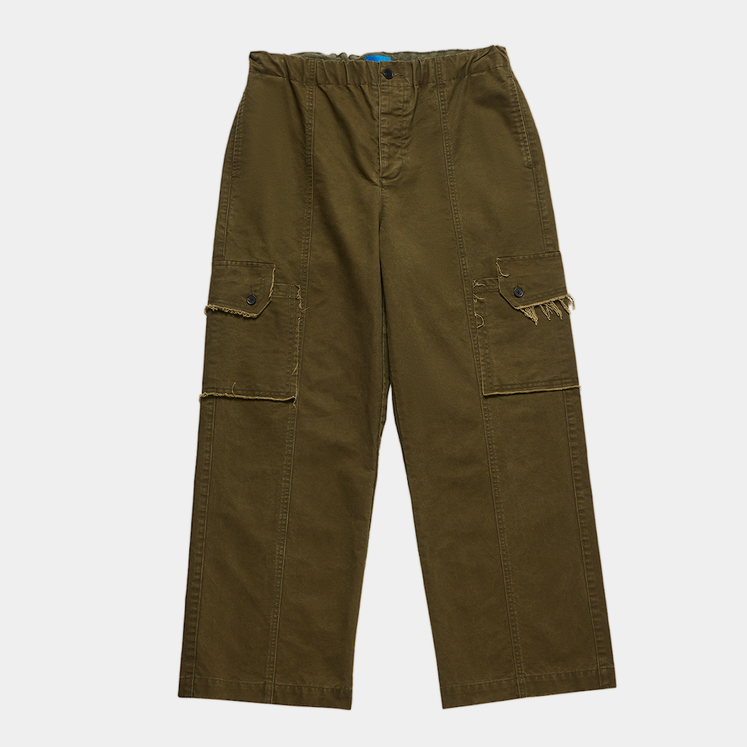 Larriet Frayed Cargo Pant Olive