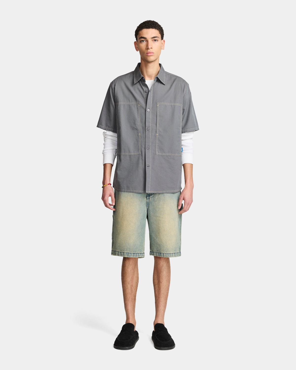 Larriet Cliff Short Sleeve Shirt Charcoal