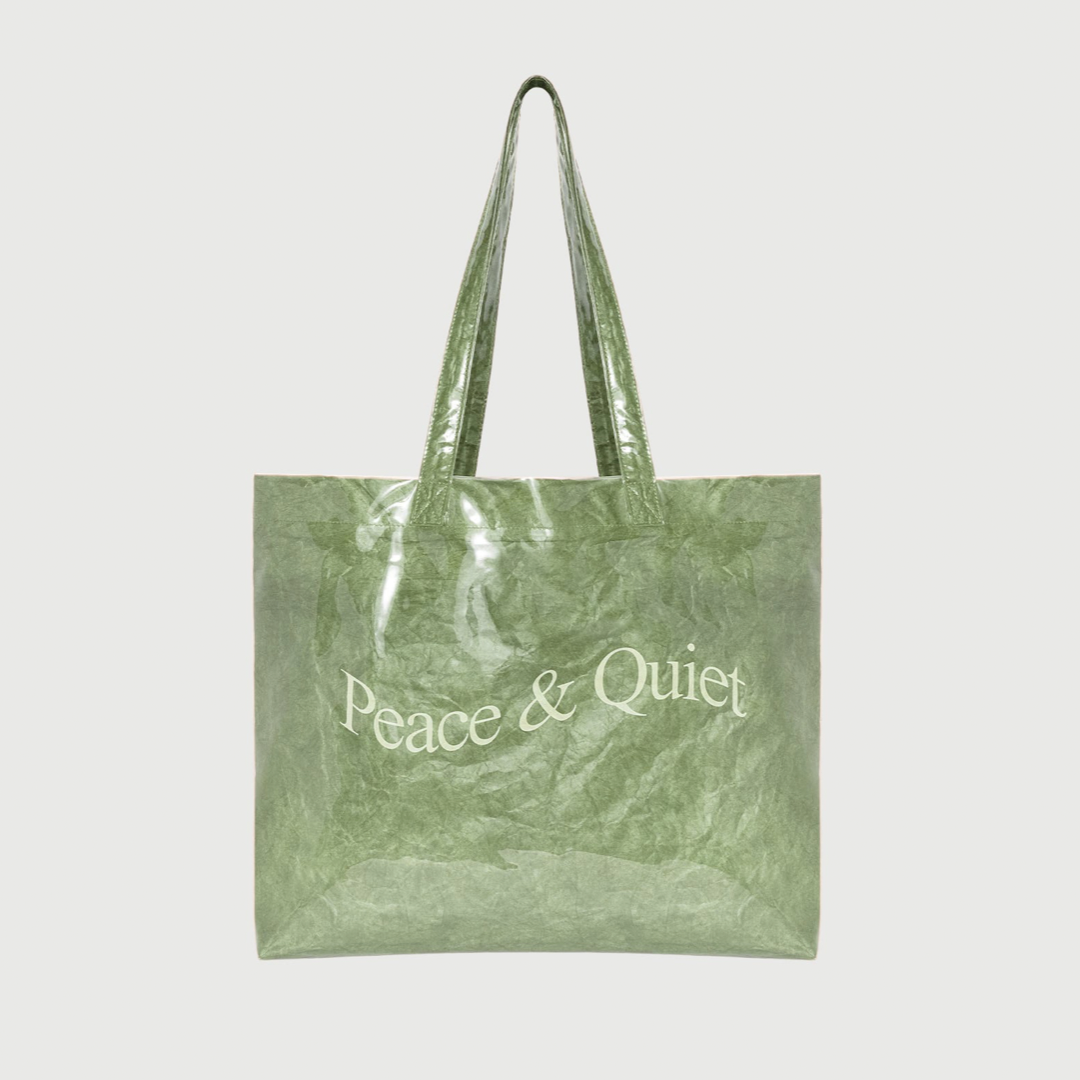 Museum Of Peace & Quiet Wordmark PVC Kraft Tote Bag Green