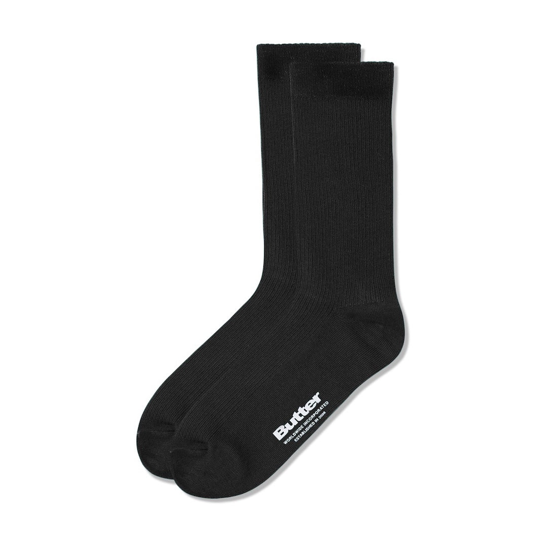 Butter Goods Pigment Dye Socks Washed Black