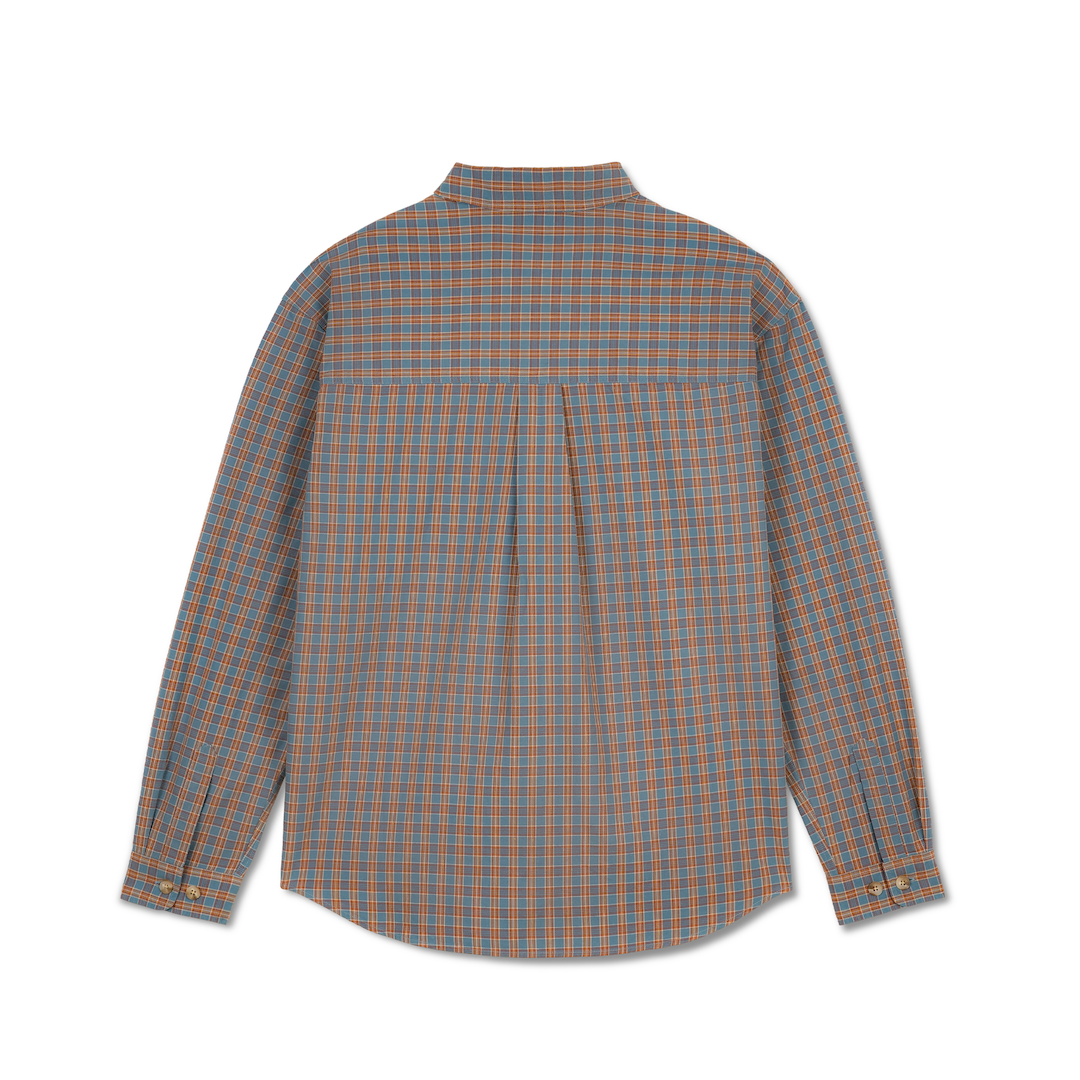 Polar Skate Co. Mitchell Long Sleeve Shirt Blue + Rust