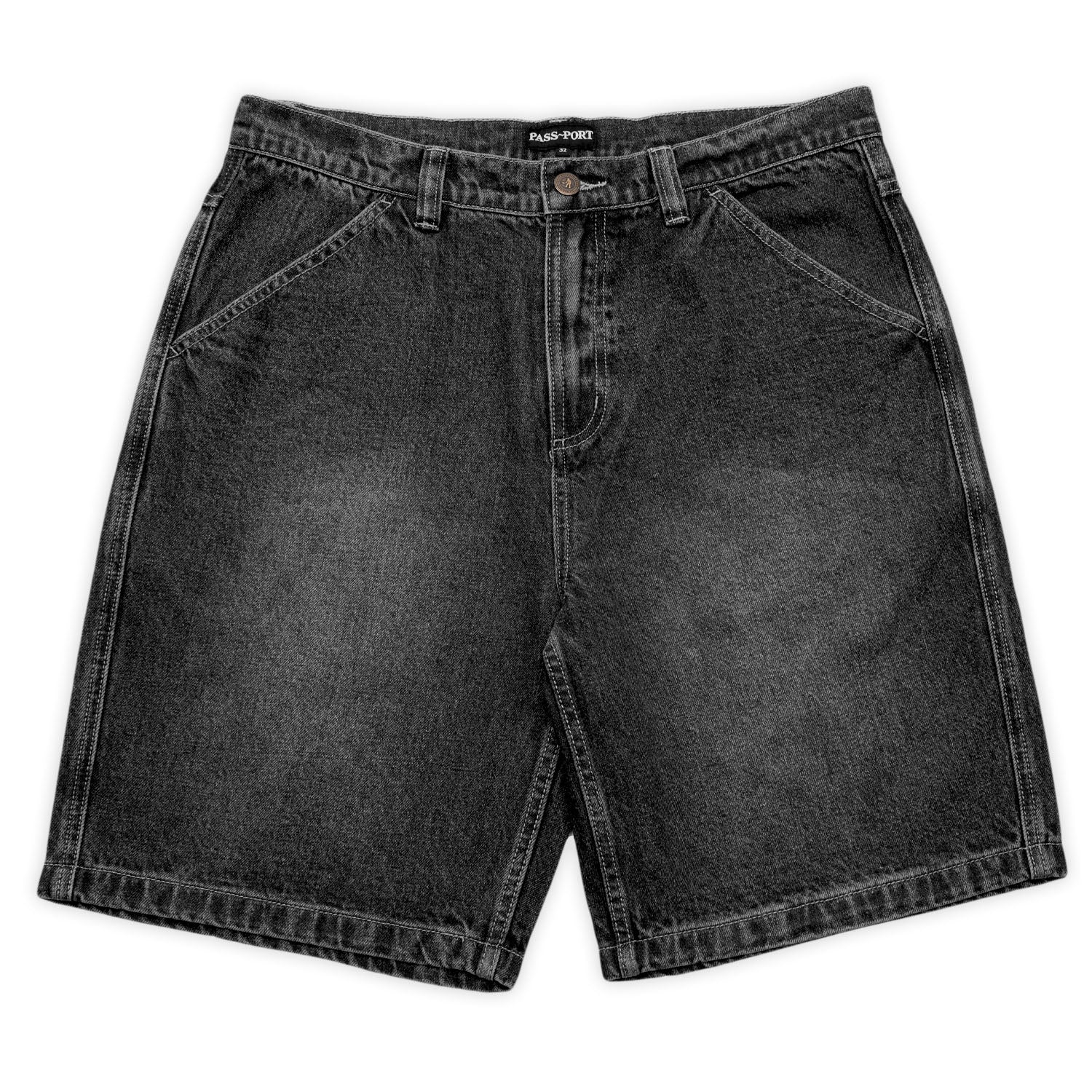 Pass~Port Workers Club Jean Short Faded Wash Black