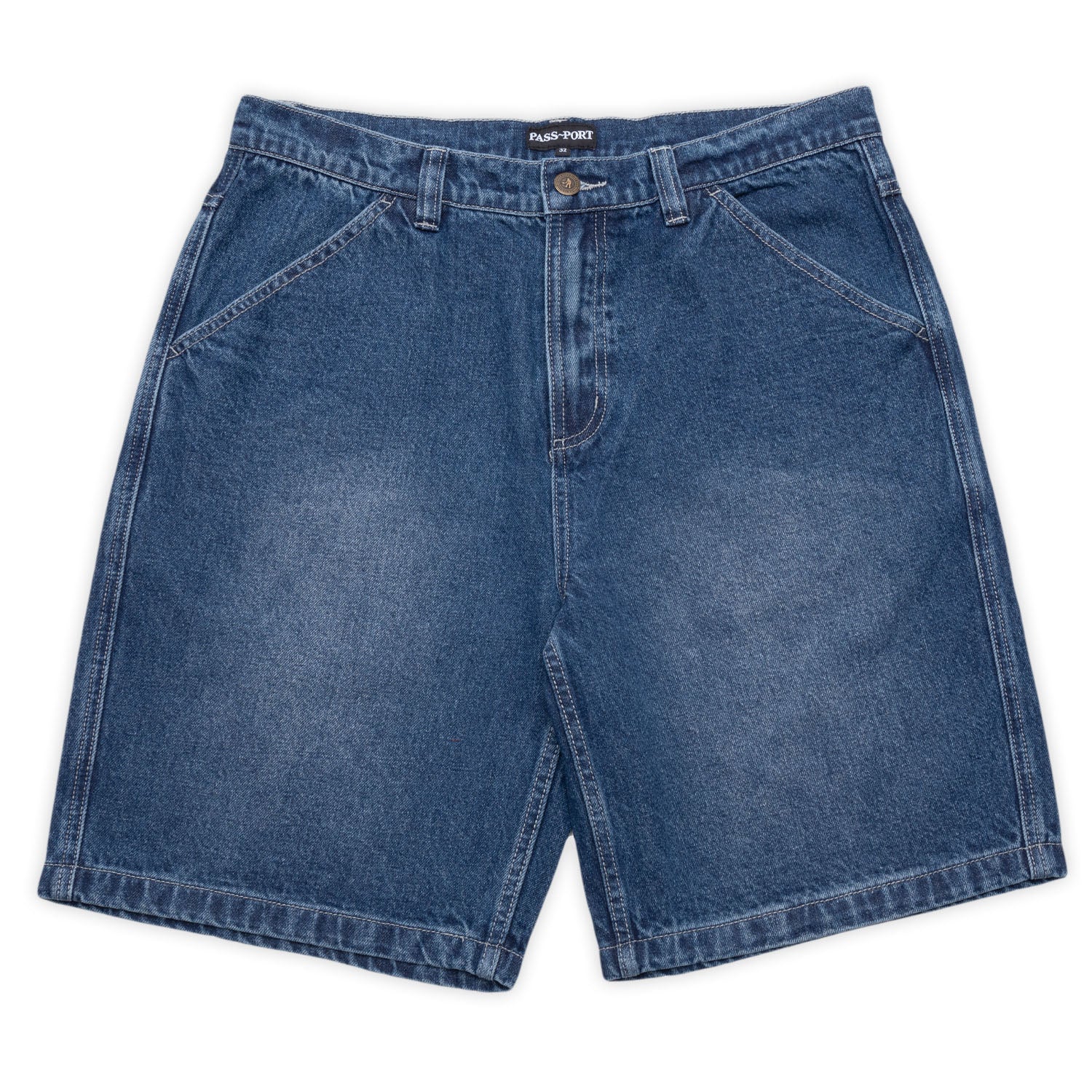 Pass~Port Workers Club Jean Short Faded Wash Dark Indigo