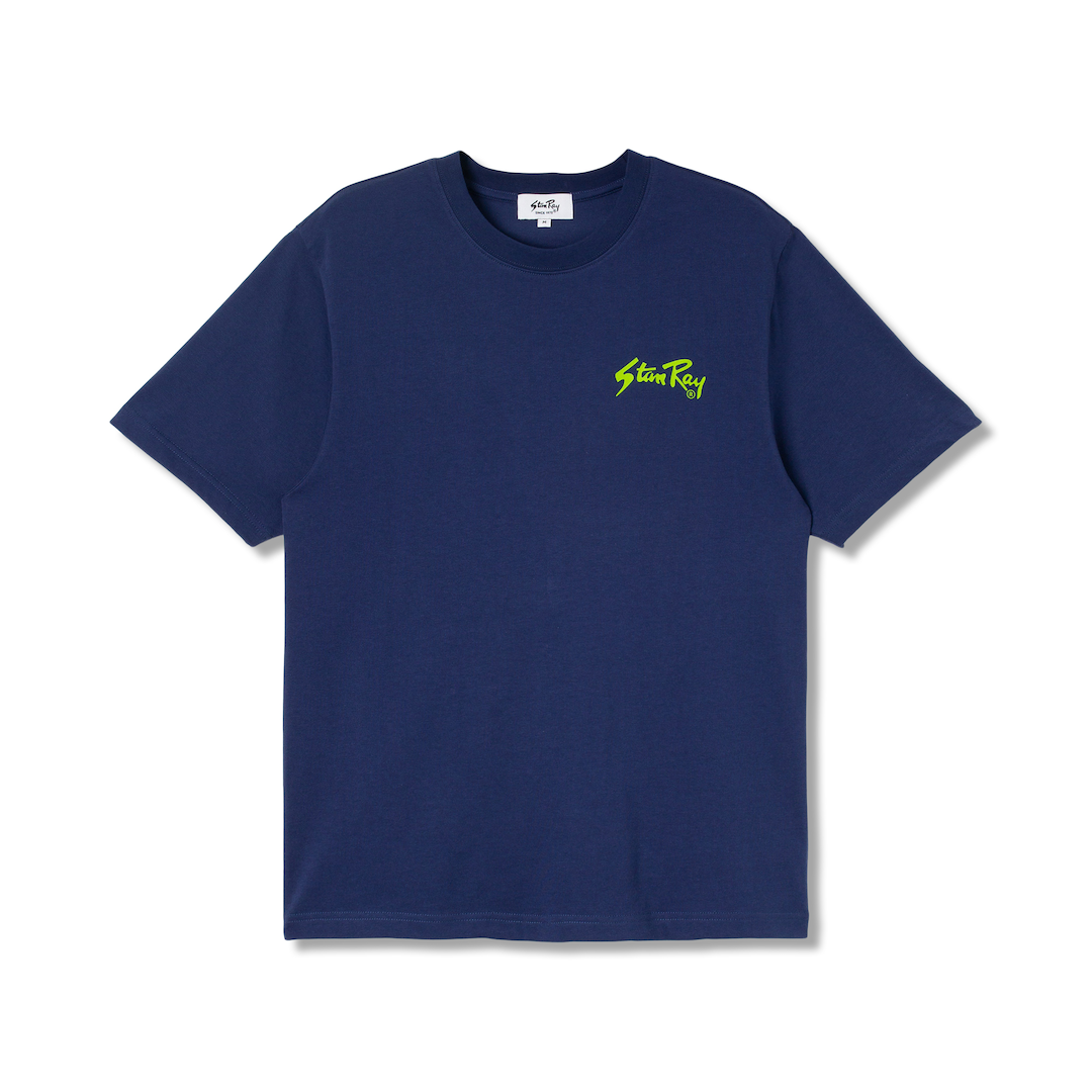 Stan Ray OG Tee Navy + Lime Green