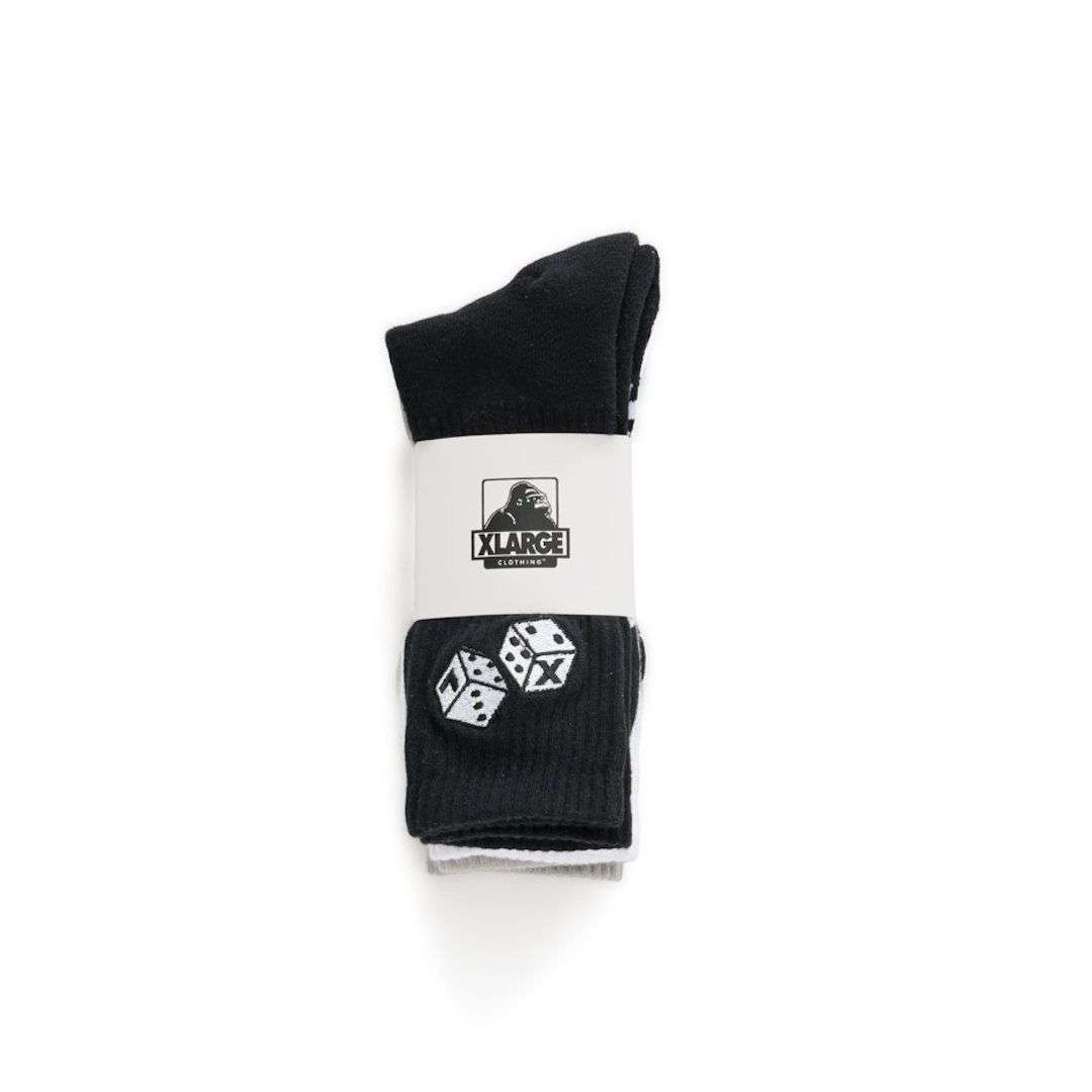 Xlarge XL Dice Sock 3 Pack Multi