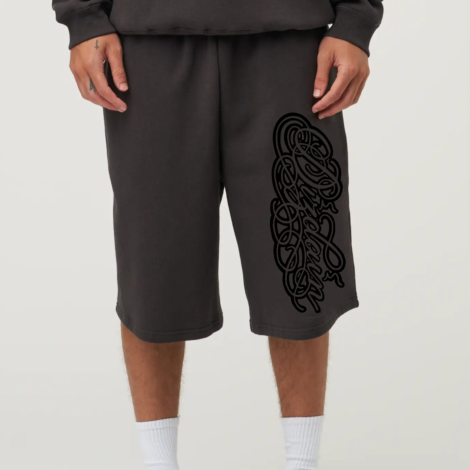 Brick + Mortar x Dizdain Baggy Track Shorts Washed Black