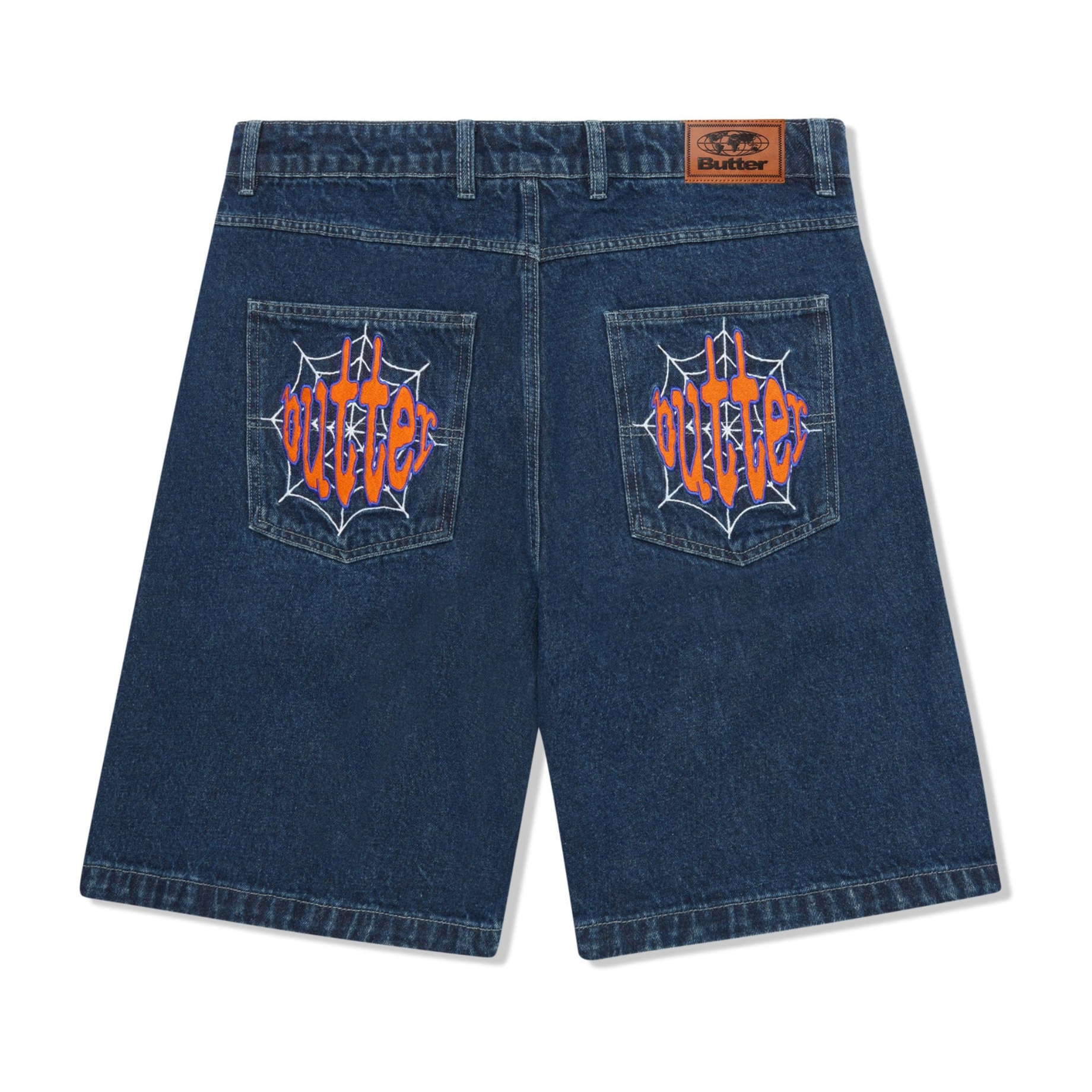 Butter Goods Spider Denim Shorts Dark Indigo