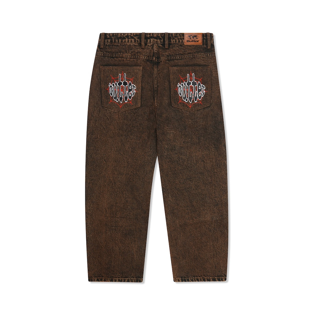 Butter Goods Spider Denim Jeans Acid Brown