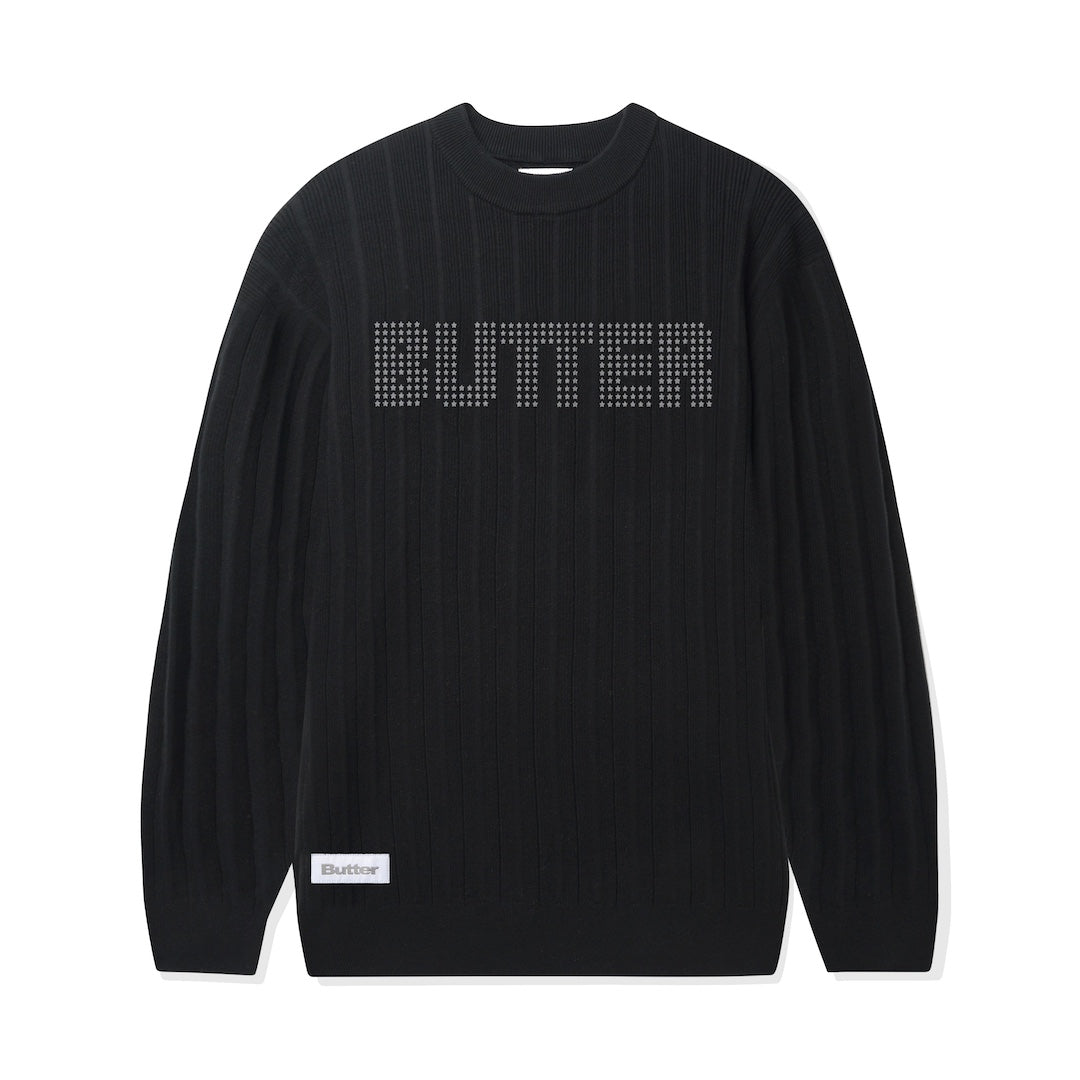 Butter Goods Stars Ribbed Knitted Sweater Black