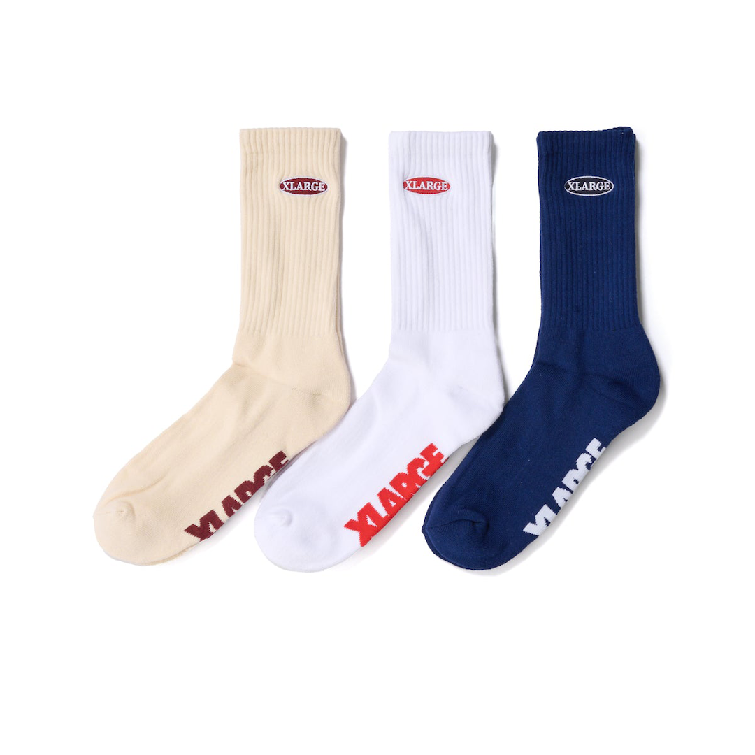 Xlarge Patch Sock 3 Pack Multi