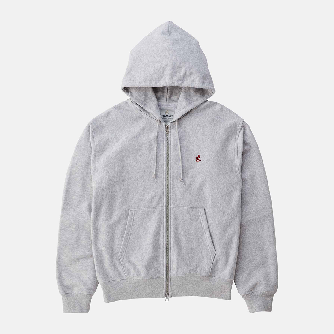 Gramicci One Point Zip Hooded Sweatshirt Heather Ash