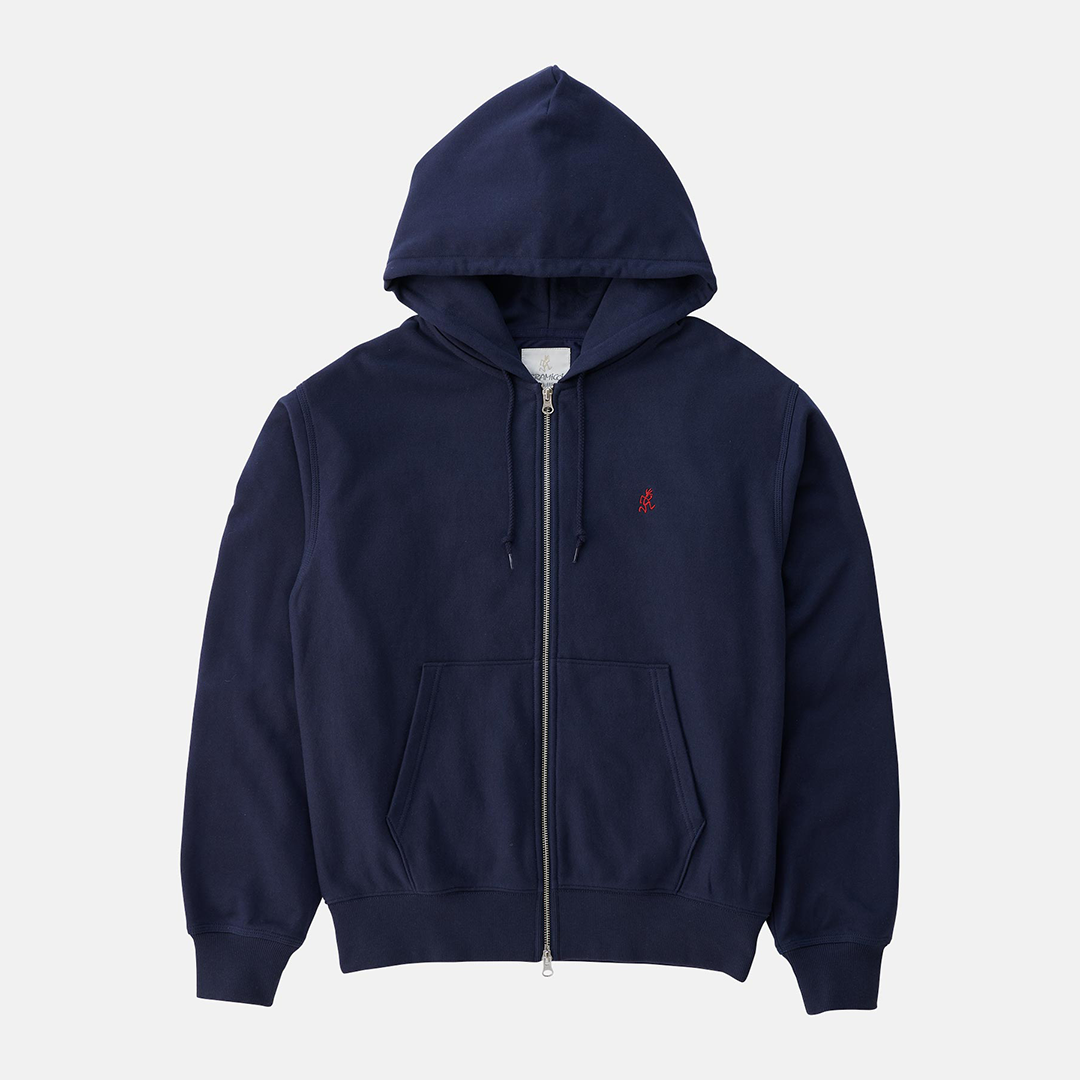 Gramicci One Point Zip Hooded Sweatshirt Navy