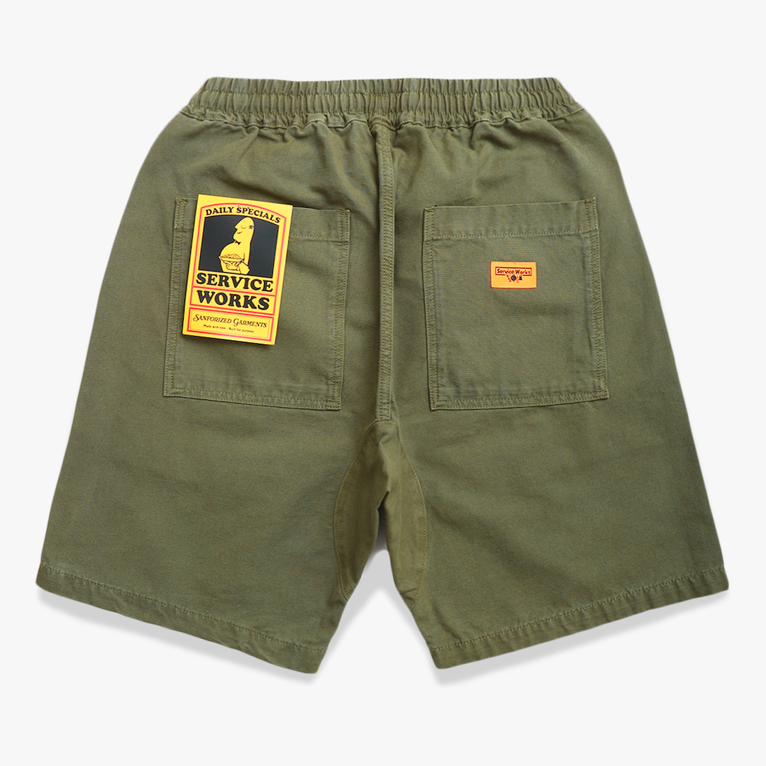 Service Works Classic Canvas Chef Shorts Olive