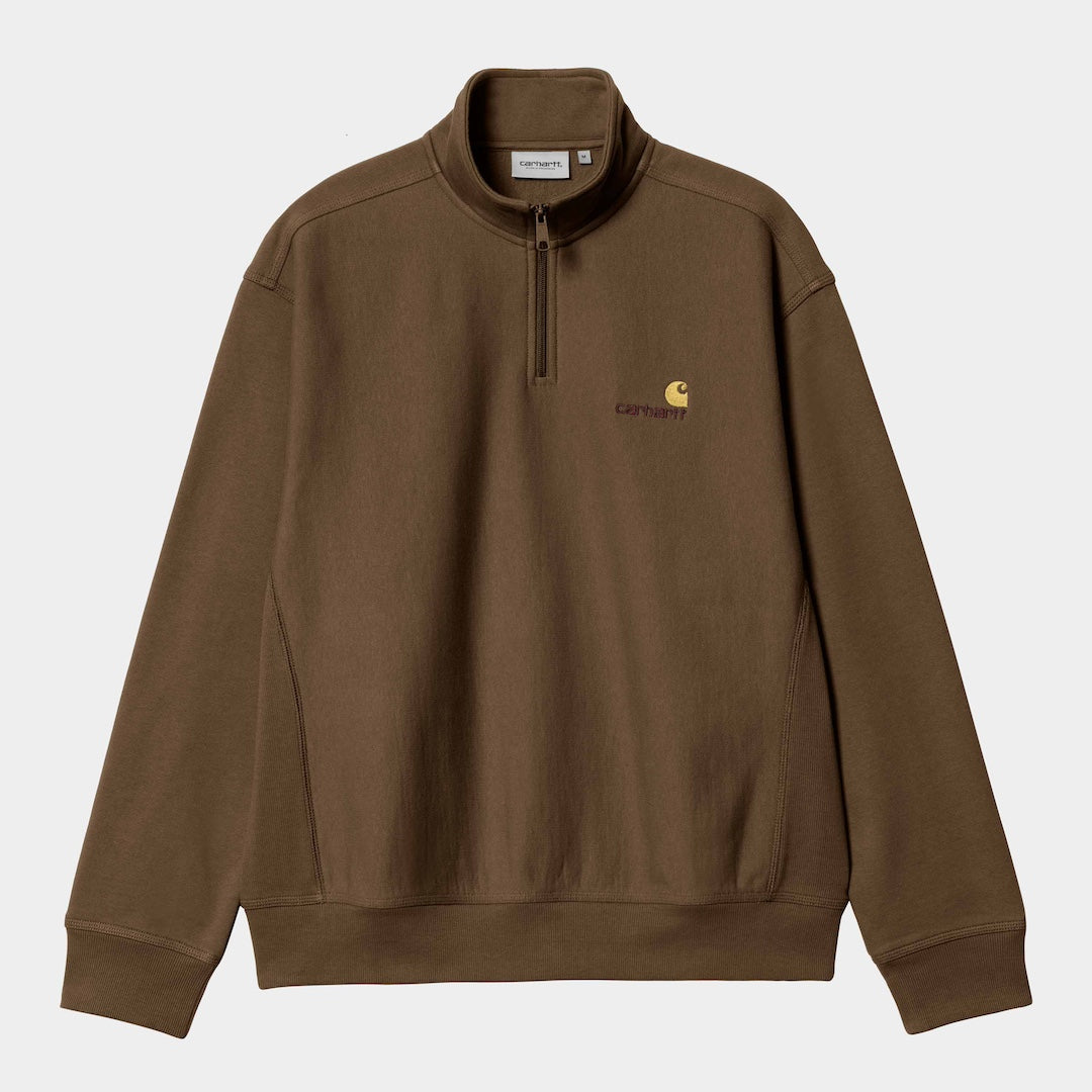 Carhartt WIP Half Zip American Script Sweat Lumber