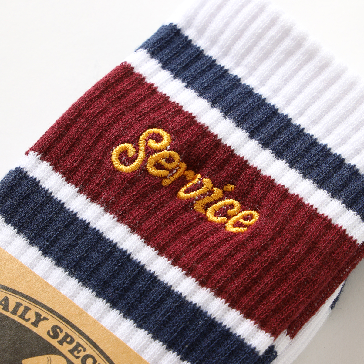 Service Works Logo Ringer Socks White