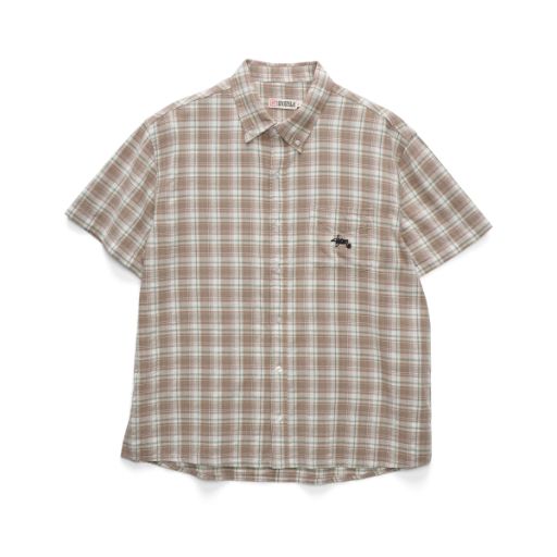 S/DOUBLE Blend Check S/S Shirt Honey