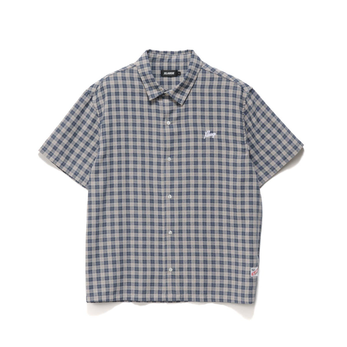 XLARGE Oxford Script SS Shirt Navy + Tan