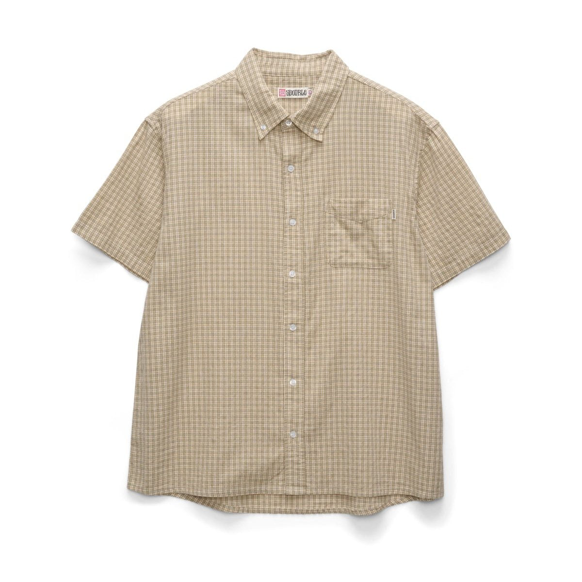 S/DOUBLE Stock Check Classic SS Shirt Artichoke