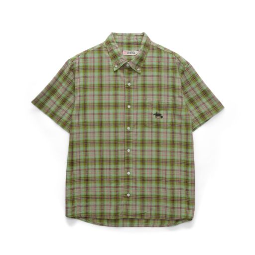 S/DOUBLE Blend Check S/S Shirt Green